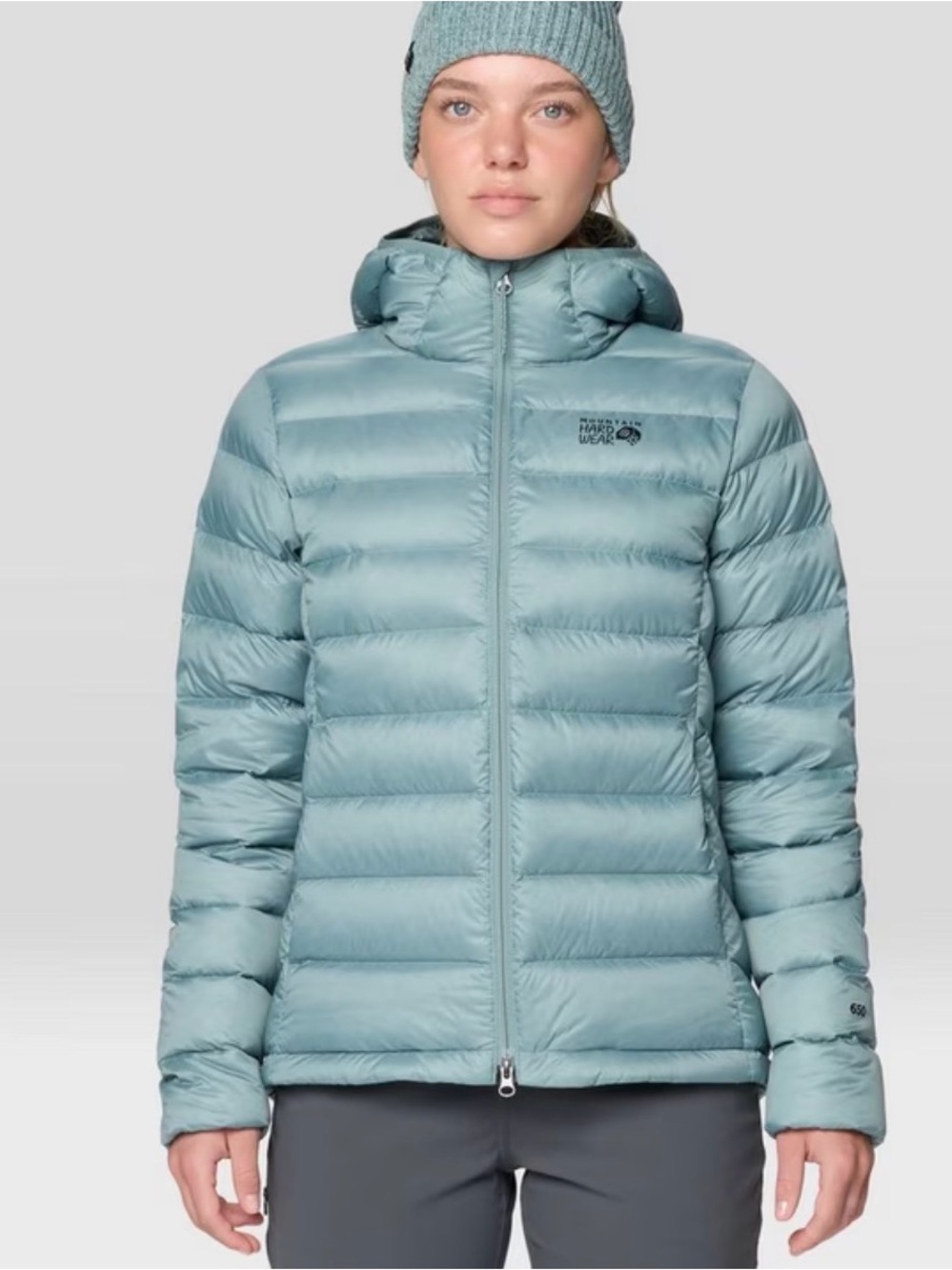 NEW Mountain Hardware Tiberondack Hoody Women’s Jacket; LARGE; Down; Sage Blue